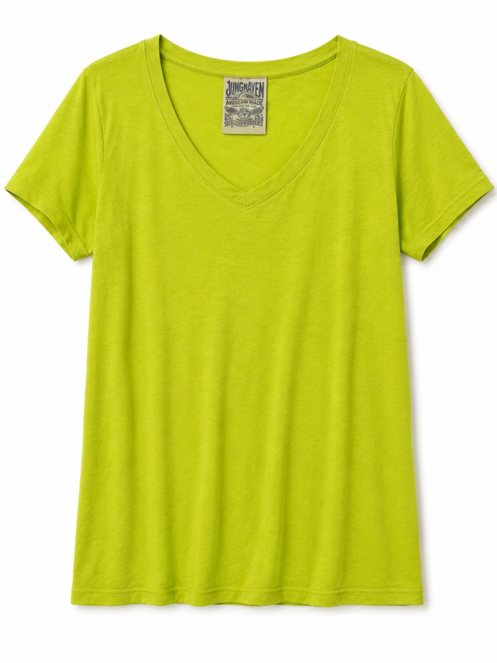 Jungmaven Paige V-neck tee Bright Yellow Large